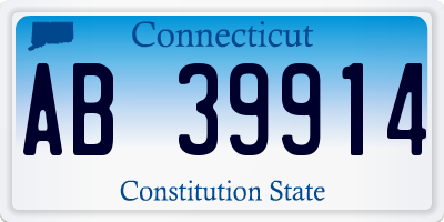 CT license plate AB39914