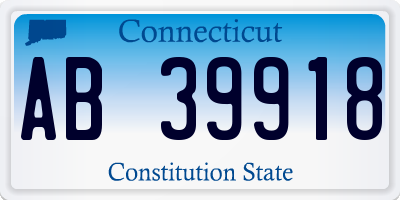 CT license plate AB39918