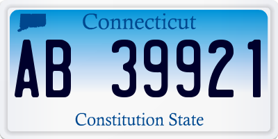 CT license plate AB39921
