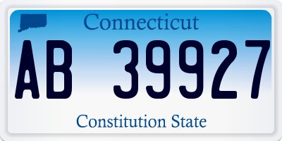 CT license plate AB39927