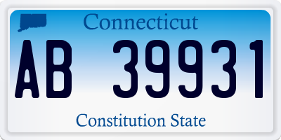 CT license plate AB39931