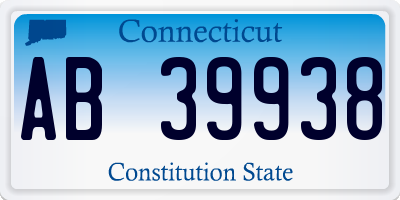 CT license plate AB39938