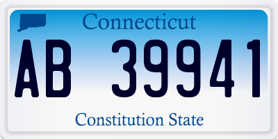 CT license plate AB39941