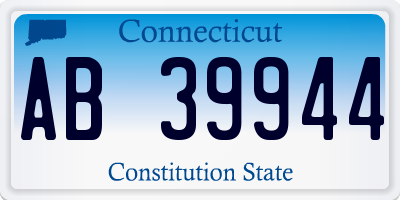 CT license plate AB39944