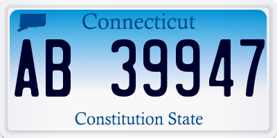 CT license plate AB39947