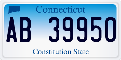 CT license plate AB39950