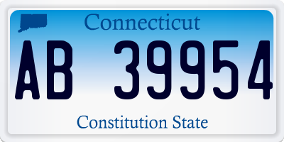 CT license plate AB39954