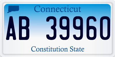 CT license plate AB39960