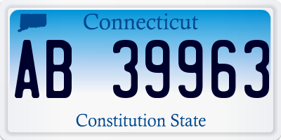 CT license plate AB39963