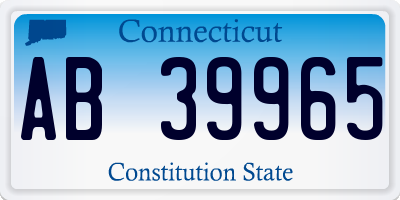 CT license plate AB39965