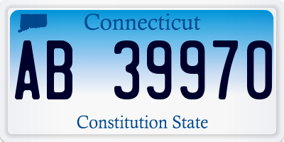 CT license plate AB39970