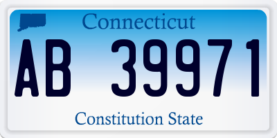 CT license plate AB39971