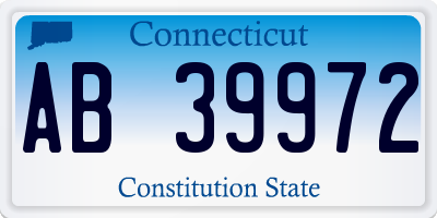 CT license plate AB39972