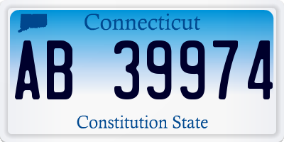 CT license plate AB39974