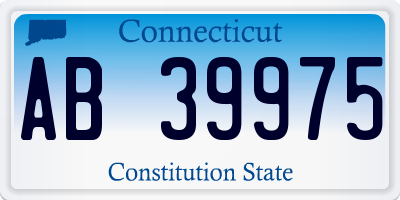 CT license plate AB39975