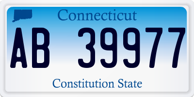 CT license plate AB39977