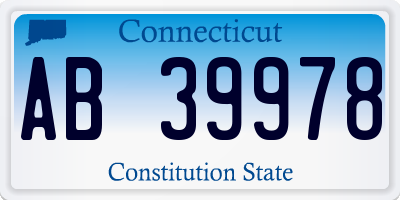 CT license plate AB39978