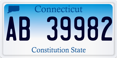 CT license plate AB39982