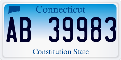 CT license plate AB39983