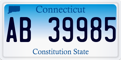CT license plate AB39985