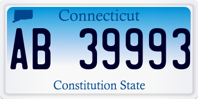 CT license plate AB39993