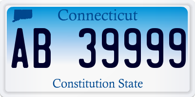 CT license plate AB39999