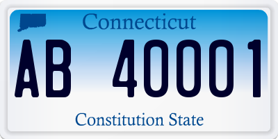 CT license plate AB40001