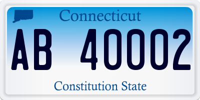 CT license plate AB40002