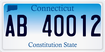 CT license plate AB40012