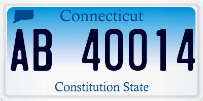 CT license plate AB40014