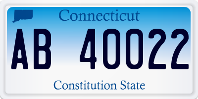 CT license plate AB40022