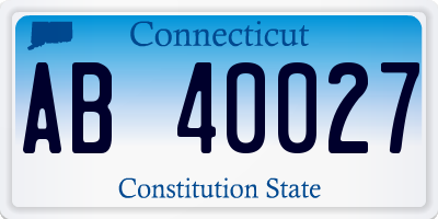 CT license plate AB40027