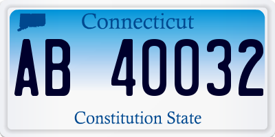 CT license plate AB40032