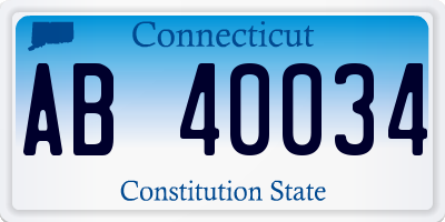 CT license plate AB40034