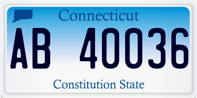 CT license plate AB40036