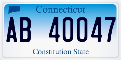 CT license plate AB40047