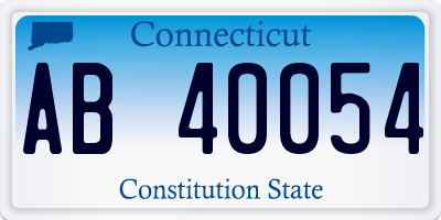 CT license plate AB40054