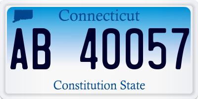 CT license plate AB40057