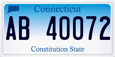 CT license plate AB40072