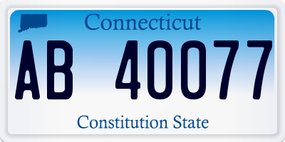 CT license plate AB40077