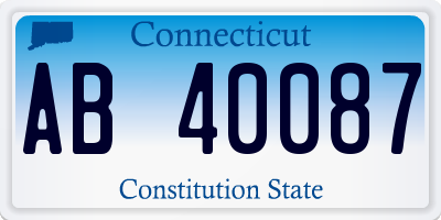 CT license plate AB40087