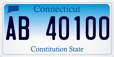 CT license plate AB40100