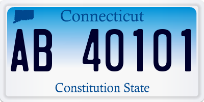 CT license plate AB40101