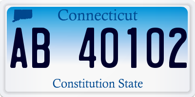 CT license plate AB40102