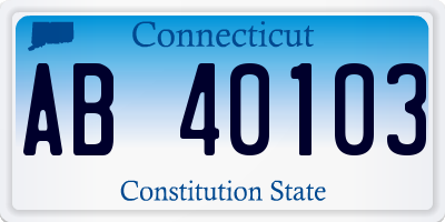 CT license plate AB40103