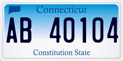 CT license plate AB40104