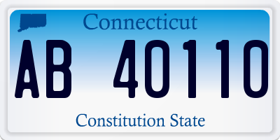 CT license plate AB40110