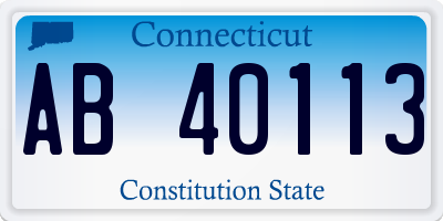 CT license plate AB40113