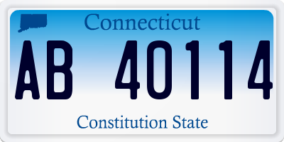 CT license plate AB40114