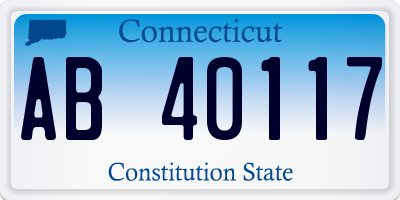 CT license plate AB40117